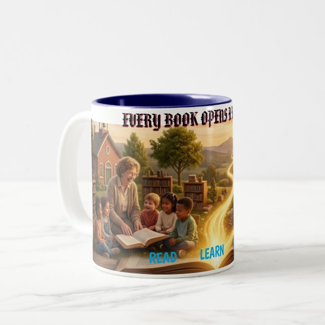 Taza Bicolor Día de la Lectura (Anverso izquierdo)