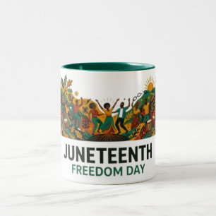 Taza Bicolor Día de la Libertad de Juneteenth
