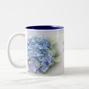 Taza Bicolor Día de la Madre azul hidrangeas Mug