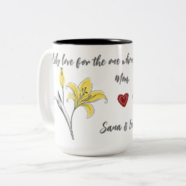 Taza Bicolor Día de la Madre de Lily Amarilla Mug