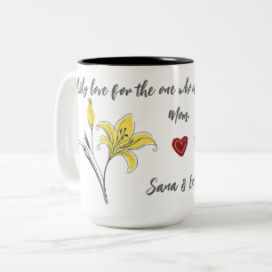 Taza Bicolor Día de la Madre de Lily Amarilla Mug