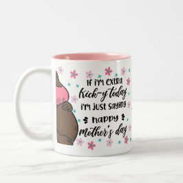Taza Bicolor Dia de la madre divertida del bebé de la madre par
