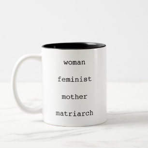 Taza Bicolor Día de la Madre Feminista Tipo de Máquina de Escri
