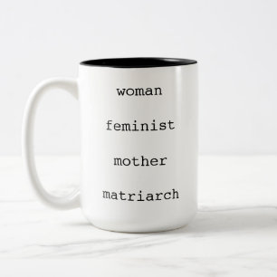 Taza Bicolor Día de la Madre Feminista Tipo de Máquina de Escri