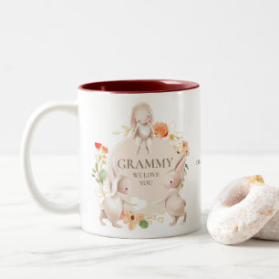 Taza Bicolor Día de la Madre Grammy te queremos conejo conejo f