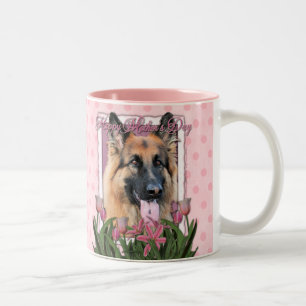 Taza Bicolor Día de la Madre - tulipanes rosados - ocasión de