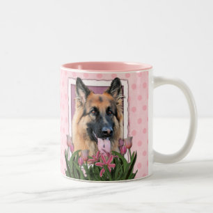 Taza Bicolor Día de la Madre - tulipanes rosados - ocasión de