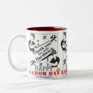 Taza Bicolor Día de la Unidad de Trabajadores Solidarios con ba