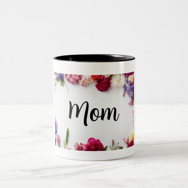 Taza Bicolor Día de las madres florales (Centro)