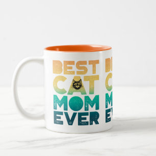 Taza Bicolor Día de las Madres Puesta de Sol Retro Vintage Mejo