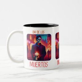 Taza Bicolor Dia de los Muertos Catrin con Calavera