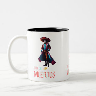 Taza Bicolor Dia de los Muertos Charro