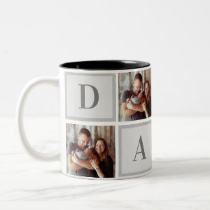 Taza Bicolor Día de los padres del Collage de fotos moderno DA