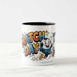 Taza Bicolor Día de Partido Balón de Fútbol Divertido