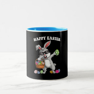 Taza Bicolor Día de Pascua en Conejo Dorado Huevos niños Chicas
