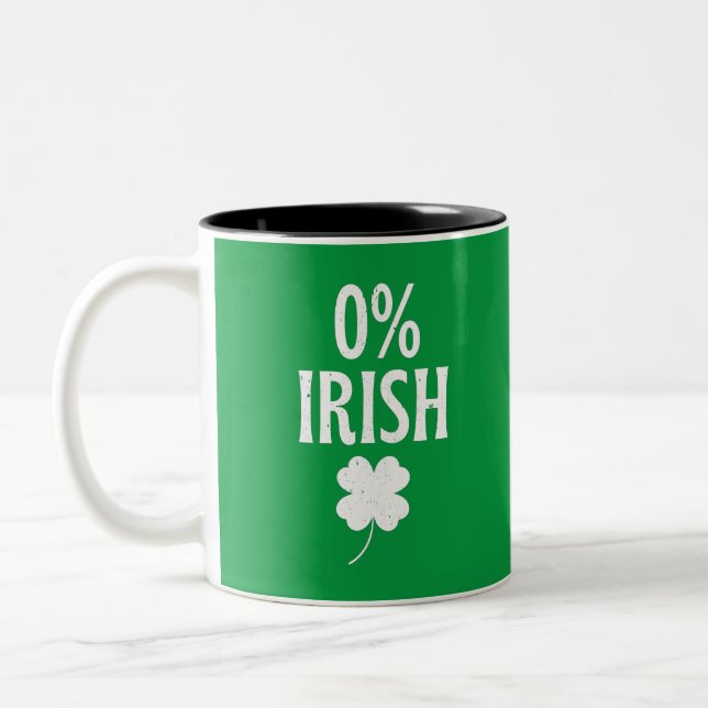 Taza Bicolor Día de San Patricio 0% Irlandés (Izquierda)