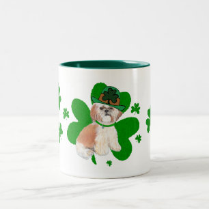 Taza Bicolor Día de San Patricio de Shih Tzu