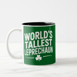 Taza Bicolor Día de San Patricio del duende más alto del mundo