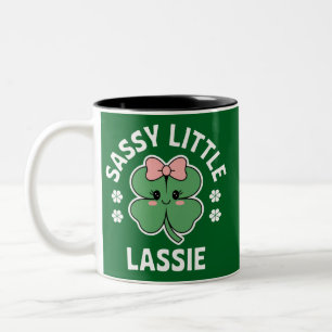 Taza Bicolor Día de San Patricio Niña Pequeña Sassy