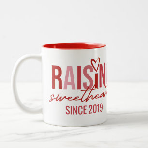 Taza Bicolor Día de San Valentín Criando Dulces Mamá Foto