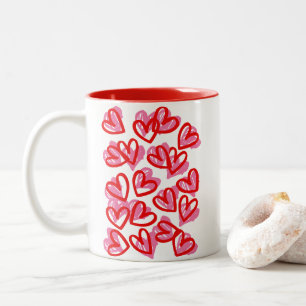 Taza Bicolor Día de San Valentín de corazón grande