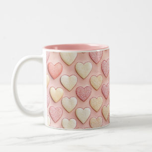 Taza Bicolor Día de San Valentín rosa de los corazones texturiz