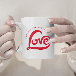 Taza Bicolor Día de San Valentín simple del corazón del amor