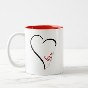 Taza Bicolor Día de San Valentín simple y simple