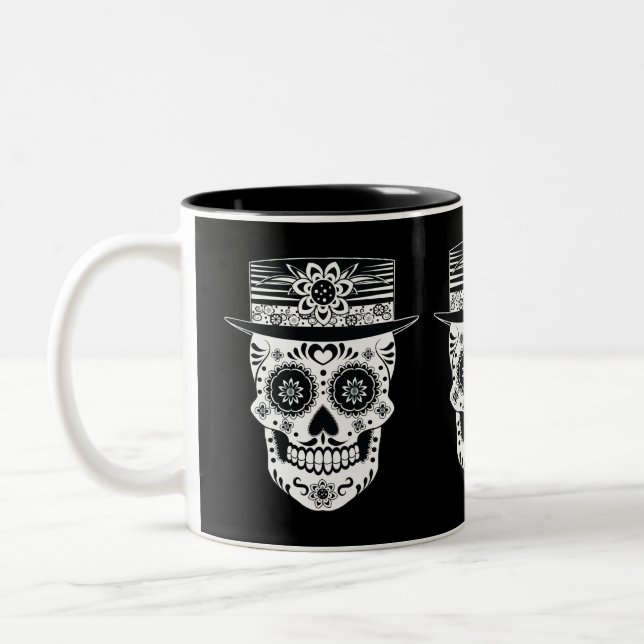 Taza Bicolor Día del Calavero Azúcar Muerto (Izquierda)