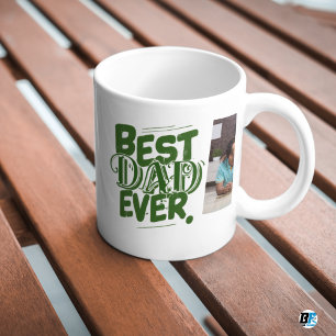 Taza Bicolor Día del mejor padre de fotografía moderno