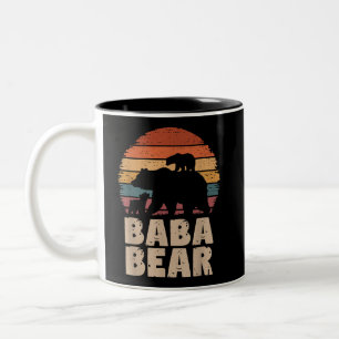 Taza Bicolor Día del padre gracioso retro de oso beba