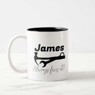 Taza Bicolor Día del Padre Herramientas de Mecánico Papá