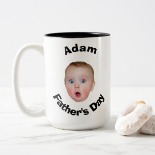 Taza Bicolor Día del Padre, Regalo de Cara de Bebé, Tendencias