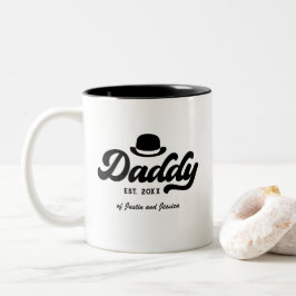 Taza Bicolor Día del Padre Vintage Retro Papá Nombre Personaliz
