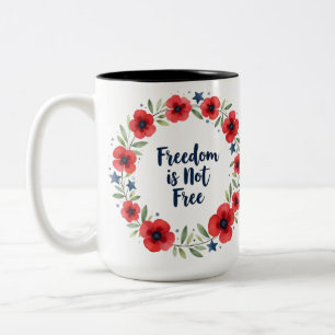 Taza Bicolor Día del Veterano-La Libertad No Es Gratuita-Corona