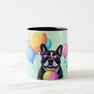 Taza Bicolor Día Feliz de Bulldog Francés Bulldog Francés