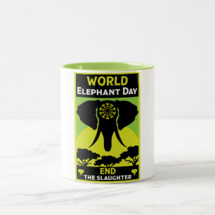 Taza Bicolor Día Mundial del Elefante Viernes 12 de Agosto Cami
