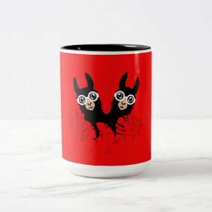 Taza Bicolor Día nacional gemelo Llama Alpaca 18 de diciembre