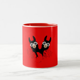 Taza Bicolor Día nacional gemelo Llama Alpaca 18 de diciembre
