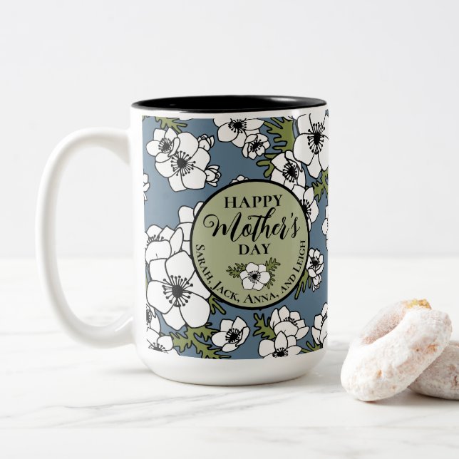 Taza Bicolor Día personalizado de la madre (Con donut)