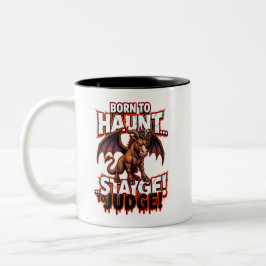 Taza Bicolor Diablo de Jersey Nacido Para Asustar Humor de Críp