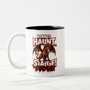 Taza Bicolor Diablo de Jersey Nacido Para Asustar Humor de Críp