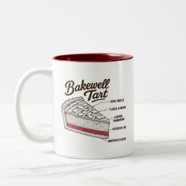 Taza Bicolor Diagrama Esbozado Vintage de Tarta Bakewell