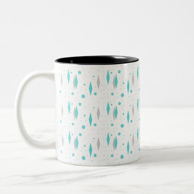 Taza Bicolor Diamante Turquesa Retro y Mug De Dos Tonos Starbur (Izquierda)
