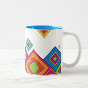 Taza Bicolor Diamantes modernos y retro