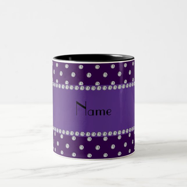 Taza Bicolor Diamantes púrpuras conocidos personalizados (Centro)