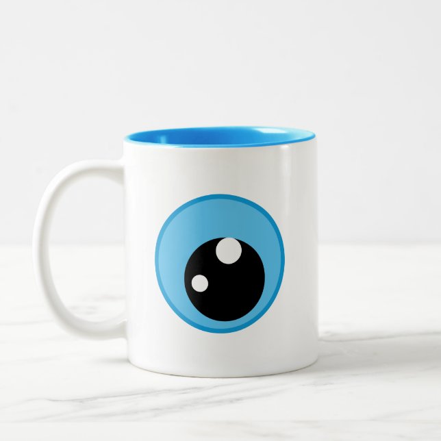 Taza Bicolor Dibujo animado de ojo moderno (Izquierda)