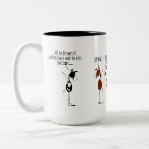 Taza Bicolor Dibujo animado de votación del caballo divertido