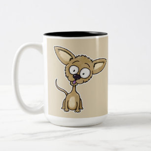 Taza Bicolor Dibujo animado del perro de la chihuahua por los