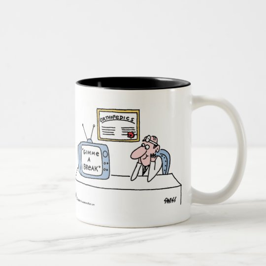 Taza Bicolor Dibujo animado divertido del ortopedista para el